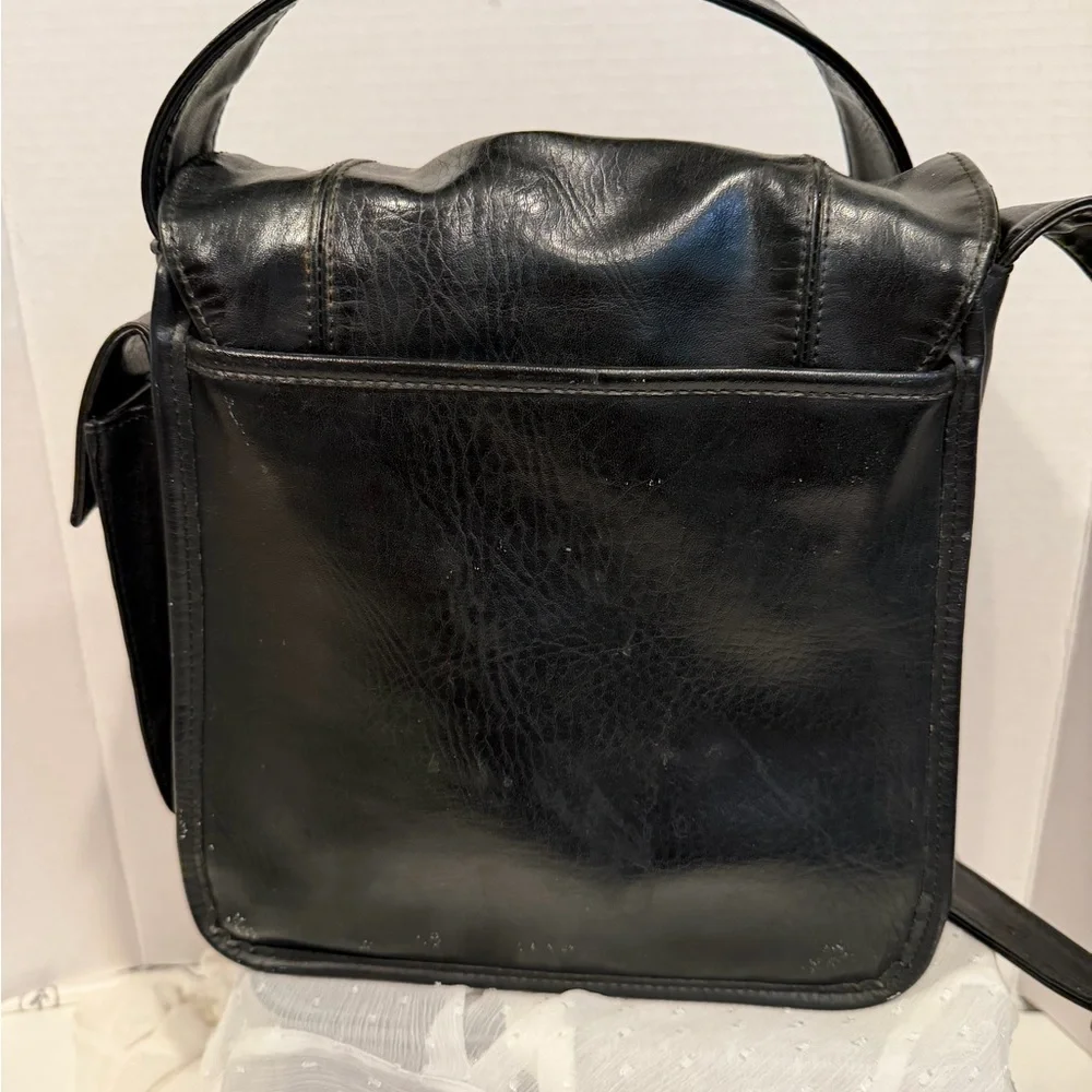Coach Black Leather Messenger Bag